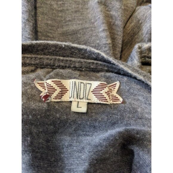 Womens Large Cropped T Shirt Top Southwest Aztec Gray Cotton Blend Boho Summer - Picture 6 of 8